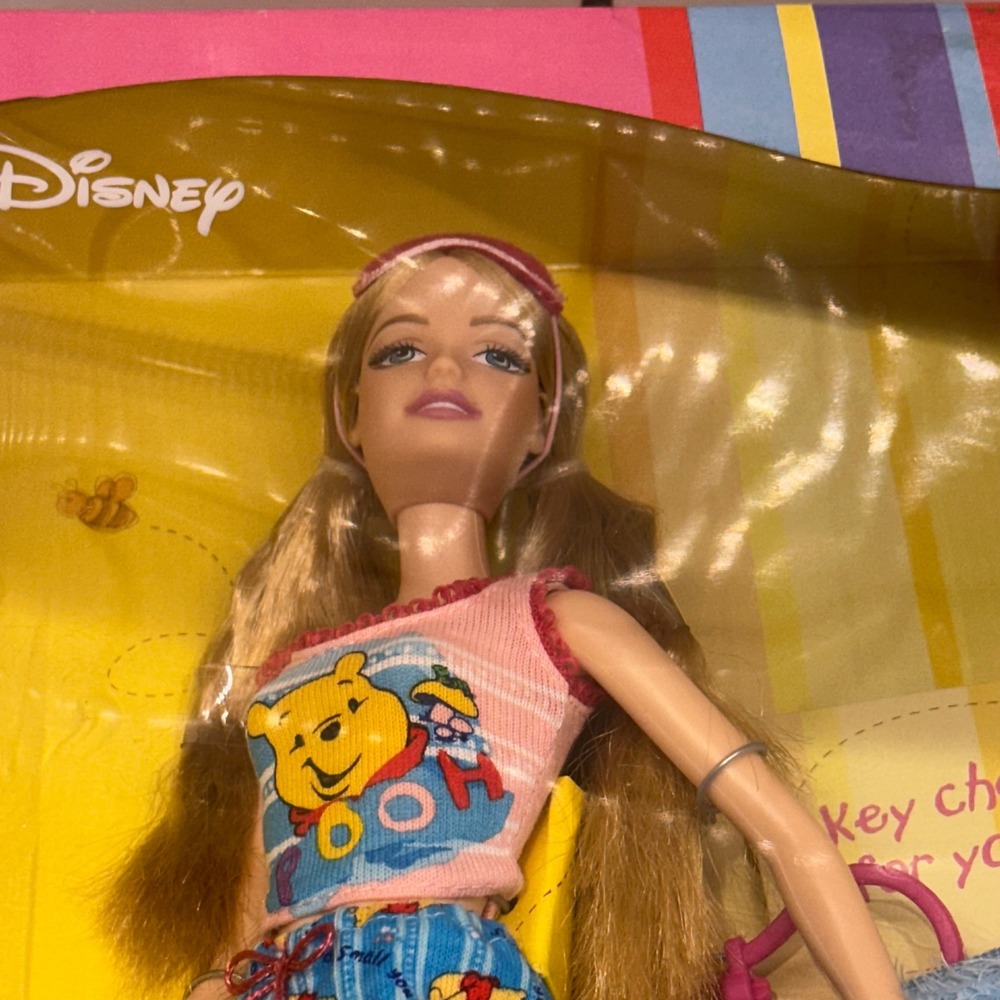 Mattel Barbie 12" Winnie the Pooh Pink Blue Pajamas Y2K Kidcore H6469 New In Box - Picture 8 of 10